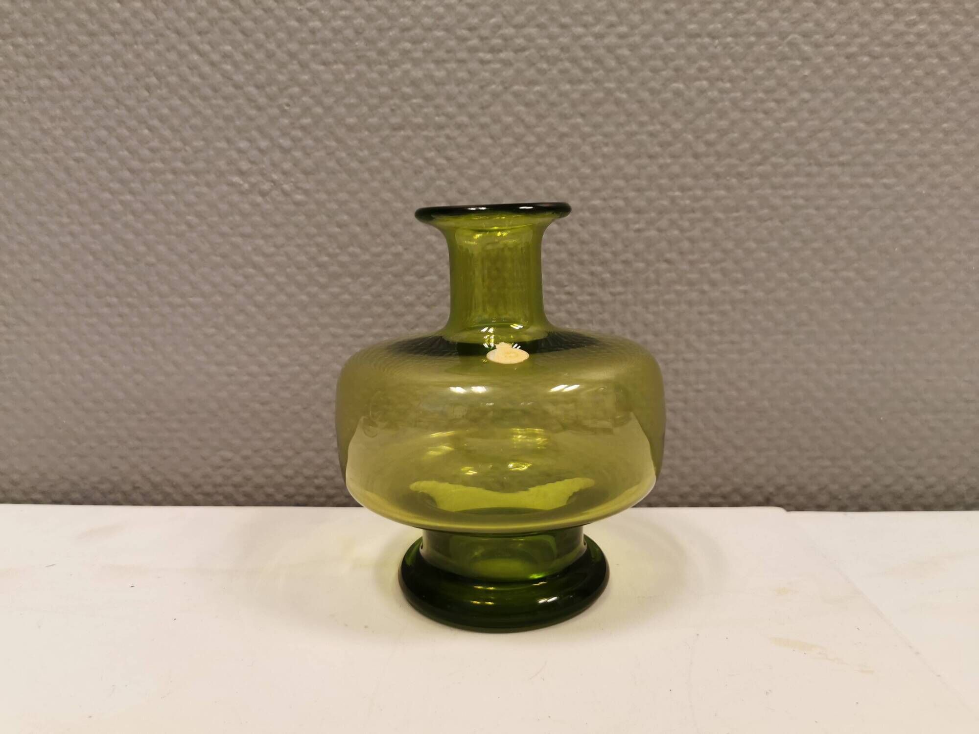 May green glass vase designed by Per Lütken for Holmegaard glassworks Denmark in 1955.