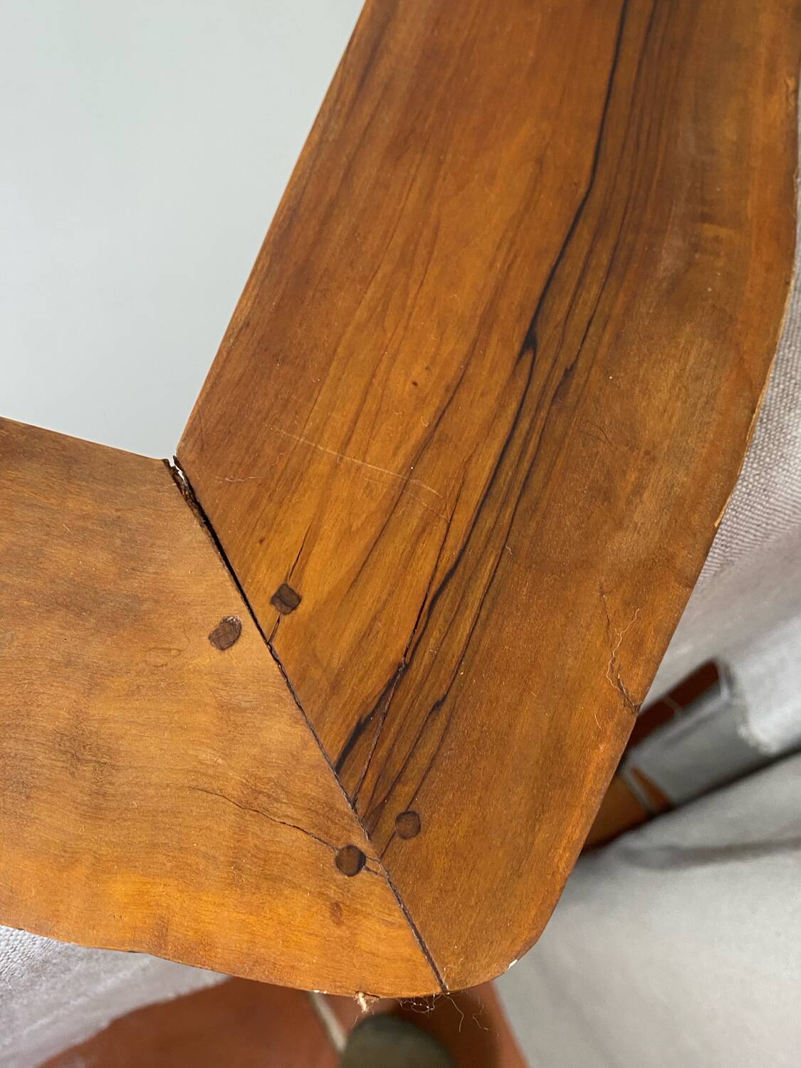 Vintage olive wood mirror in free form