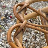 Vintage rattan magazine rack table