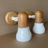 Set of 2 pine wall lights from the 80s