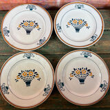 4 assiettes dessert art nouveau Moulin des Loups