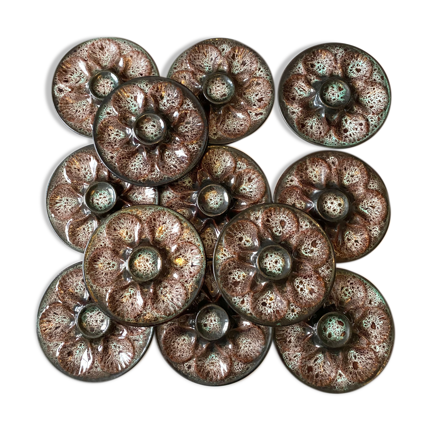 12 oyster plates Vallauris Marius Giuge