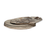 SET OF 4 GLAZED CERAMIC BREAKFAST PLATES