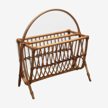 Rattan magazine holder