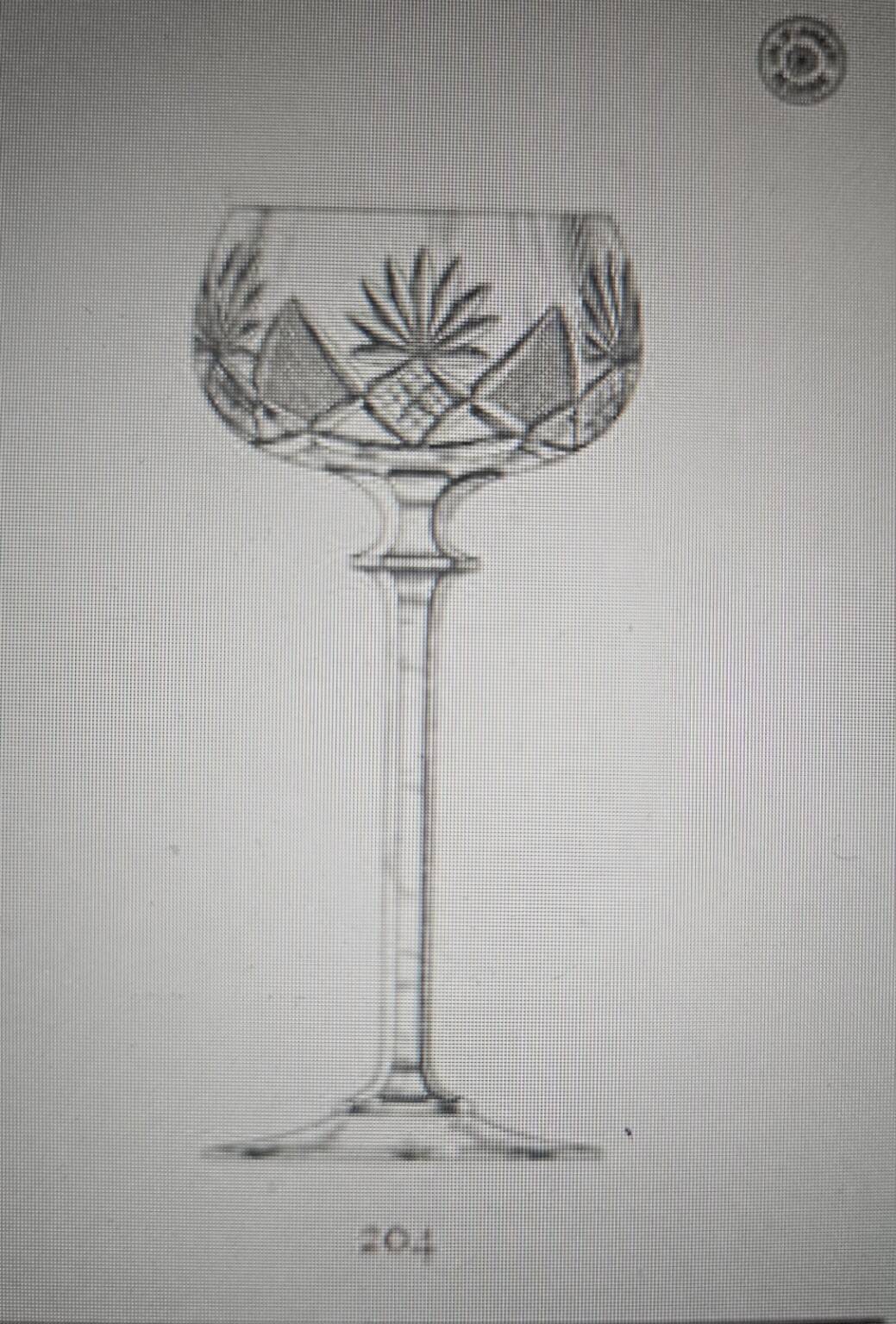 Box of 4 Val Saint Lambert "Berncastel" no. 204 Roemer glass – Belgium 1905