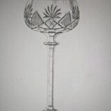 Box of 4 Val Saint Lambert "Berncastel" no. 204 Roemer glass – Belgium 1905