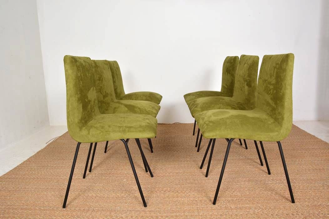 Set of 6 Paulin chairs model CM 145 produced by Meubles TV in 1954