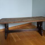 Rounded solid wood coffee table