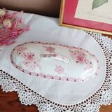 Soap dish, comb holder, ironstone, BFK, Lilac