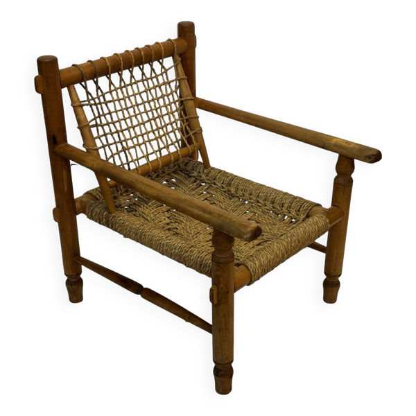 Fauteuil lounge vintage de style Audoux France années 50