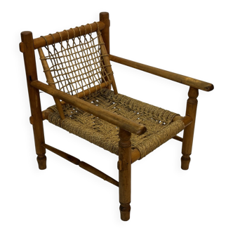 Fauteuil lounge vintage de style Audoux France années 50