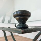 Wrought iron and glass coffee table