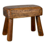 Large brutalist stool in solid wood
