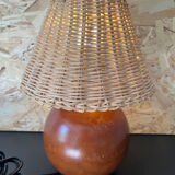 Lampe boule en bois