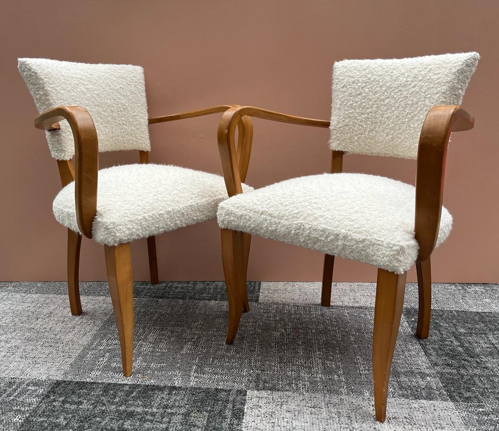 Paire de fauteuil bridge tissu bouclette