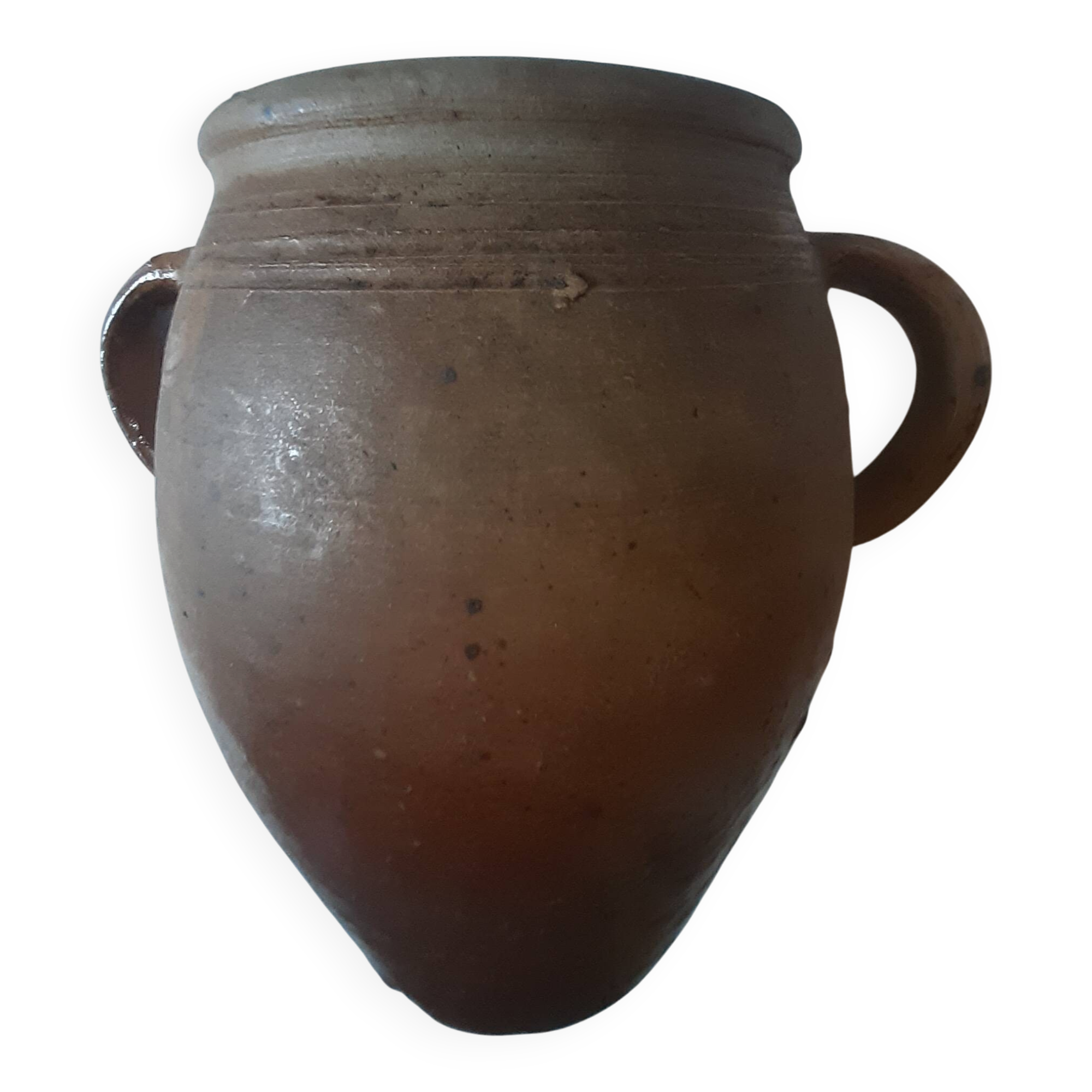 Vase with two handles in terracotta numbered "7"