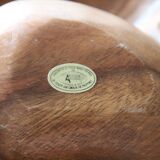 2 teak leaf-shaped trays