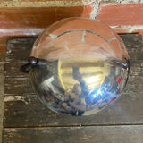 World Map Globe Earth Planet Chrome Metal + Black Design Stand