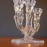 Vintage tripod candle holder from the 70s in molded glass