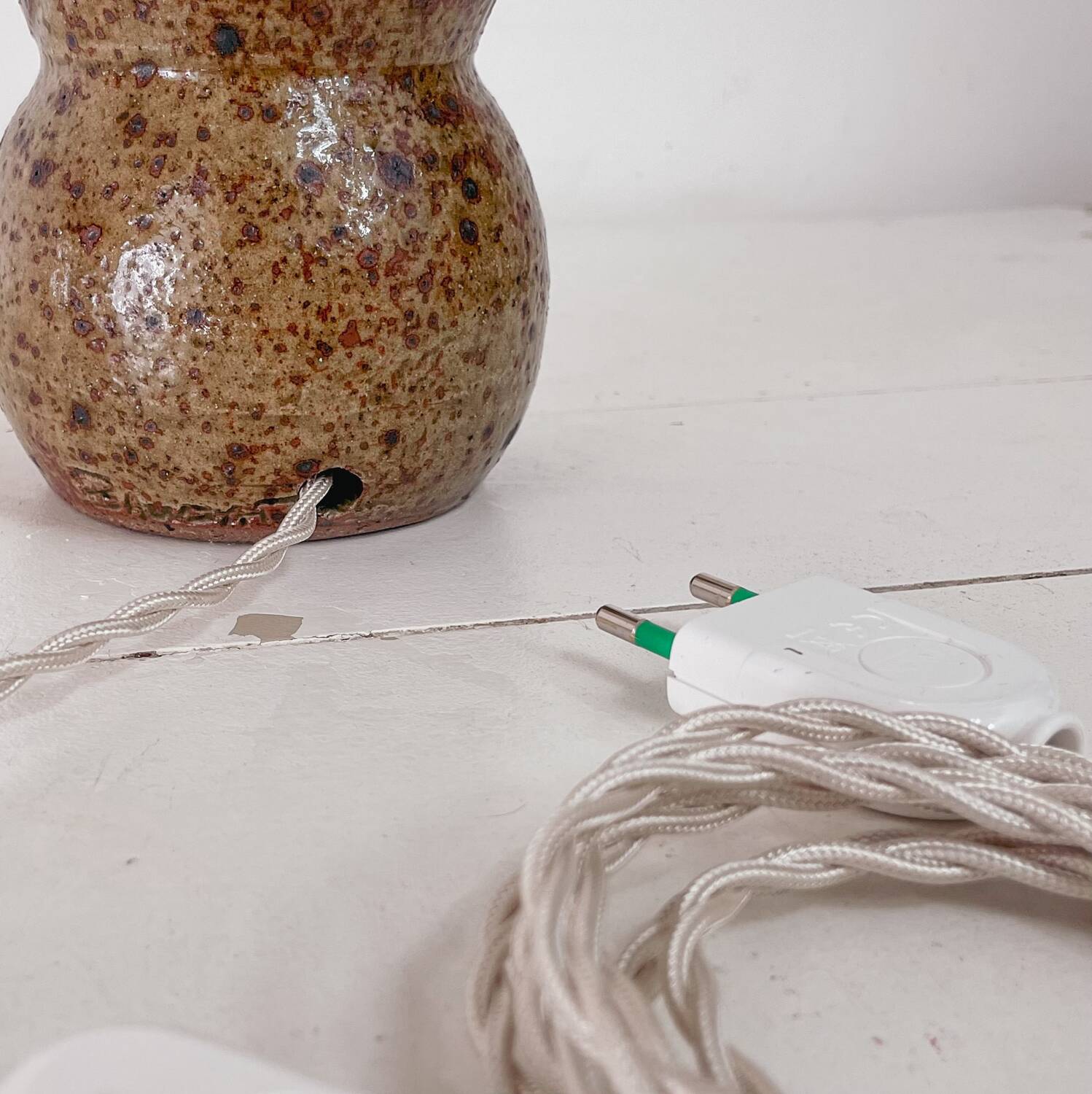 Guy Baudat owl sandstone lamp