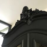 Black and wood window