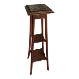 Wooden and marble stool