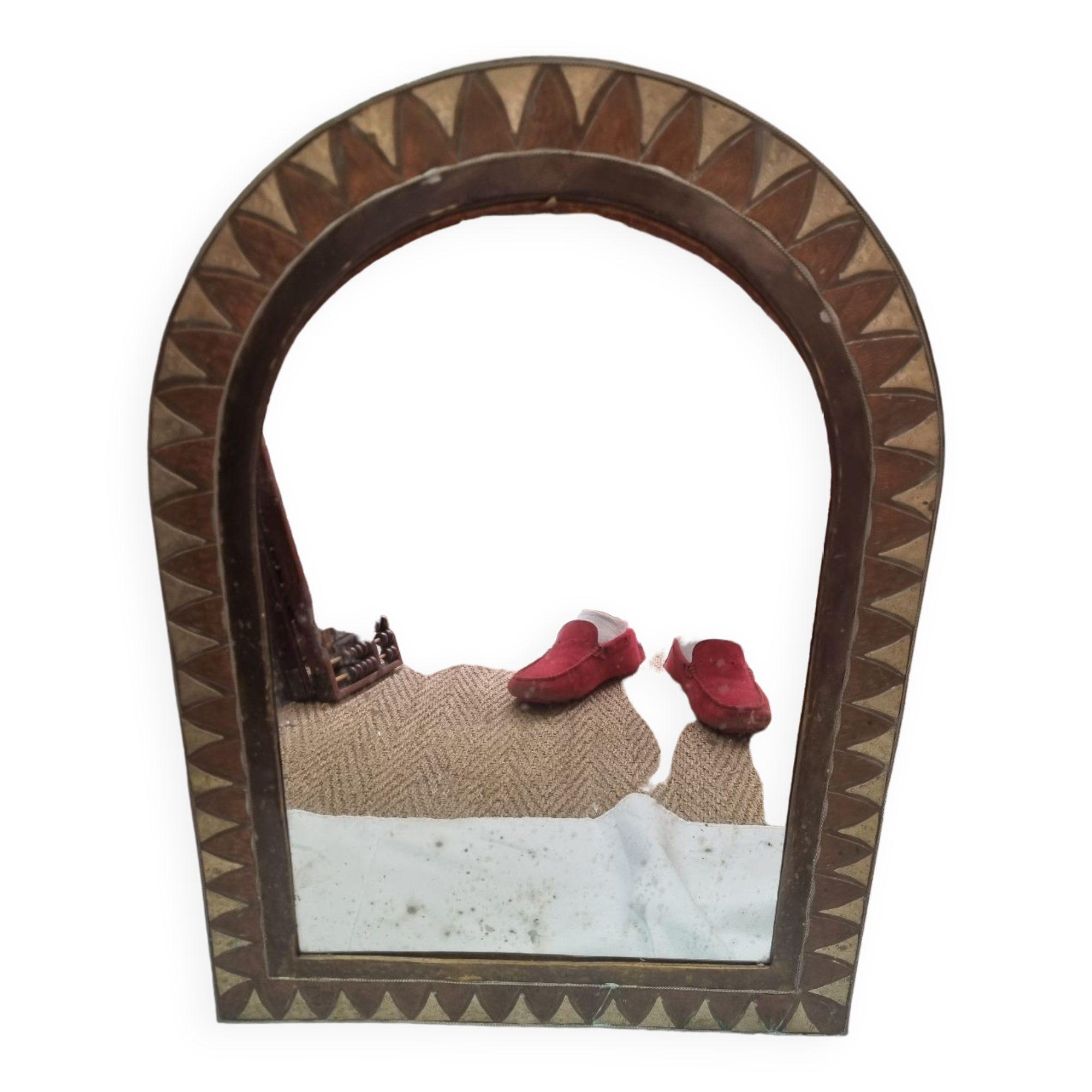 Oriental copper mirror 60x43cm