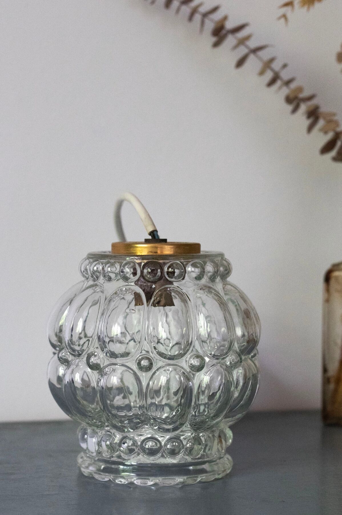 Vintage glass bubble pendant lamp