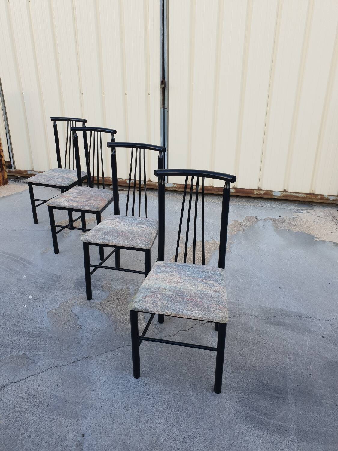 Series of 4 designer chairs 1980