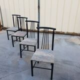 Série de 4 chaises design 1980