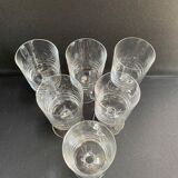 6 Large twisted plain crystal glasses – Typical of the 1960s-1970's