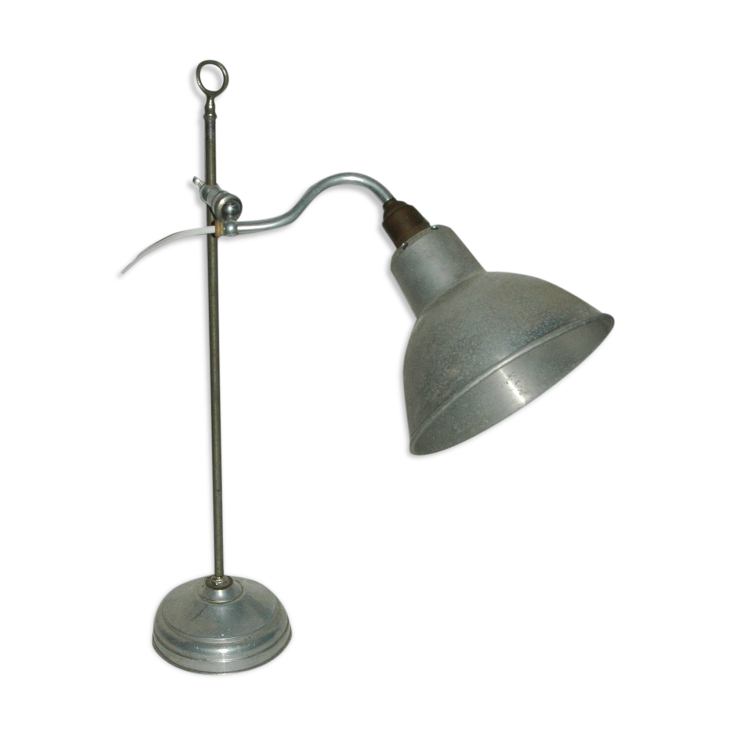 Lampe articulée art-déco laiton nickelé alu