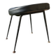 Low black leatherette stool from the 60s/70s