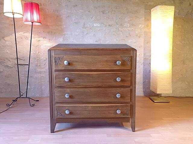 Vintage art deco chest of drawers 1940 - 1950