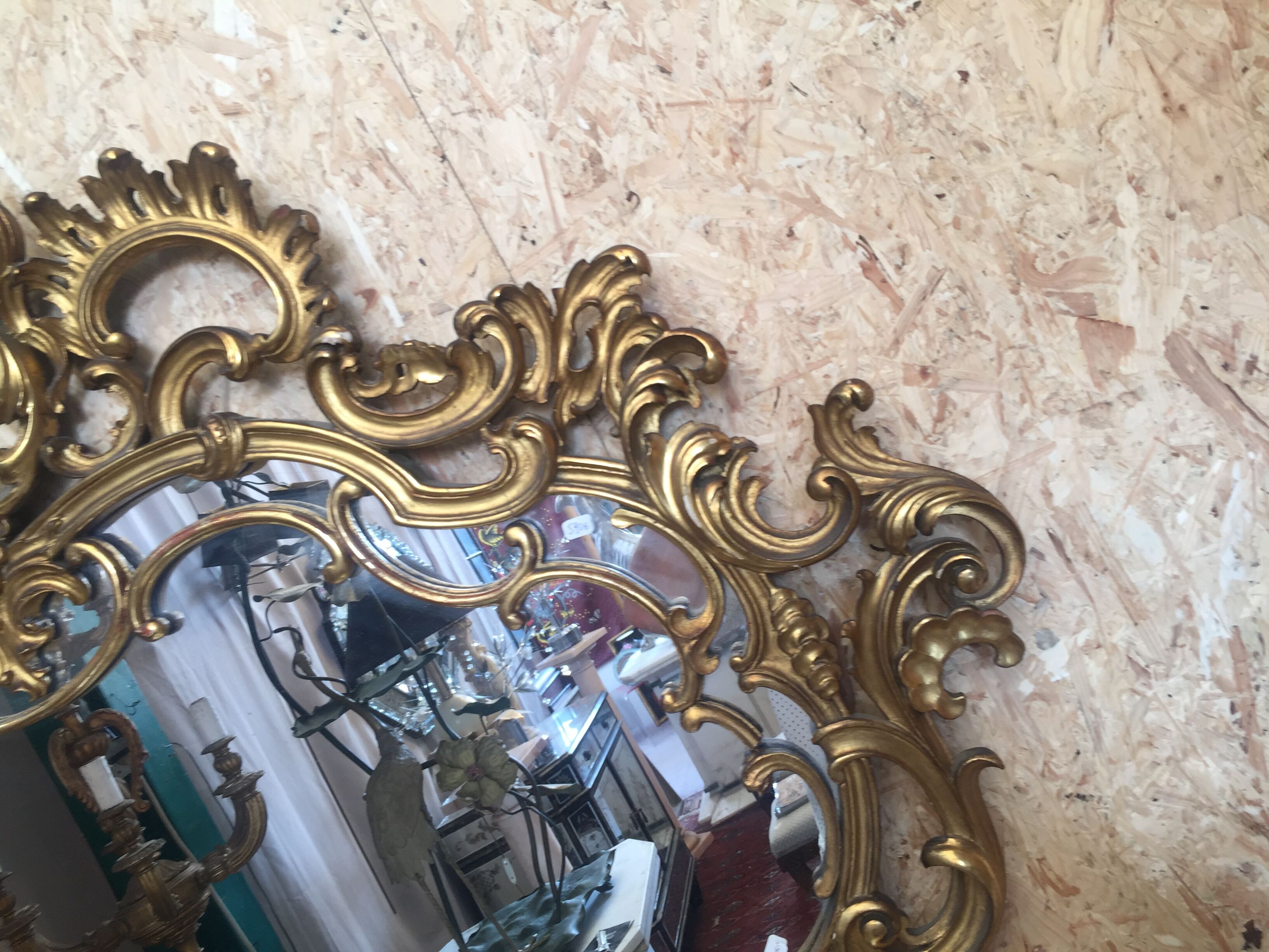 Mirror hectic gilded wood 122x110cm