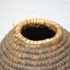 Old basket, burgundy straw and bramble, woven basket, interior decoration, pantry, flowerpot