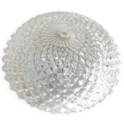Ceiling light or wall light in moulded glass with diamond point - mid 20th century