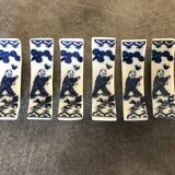 Set of 6 knife holders in asian porcelain
