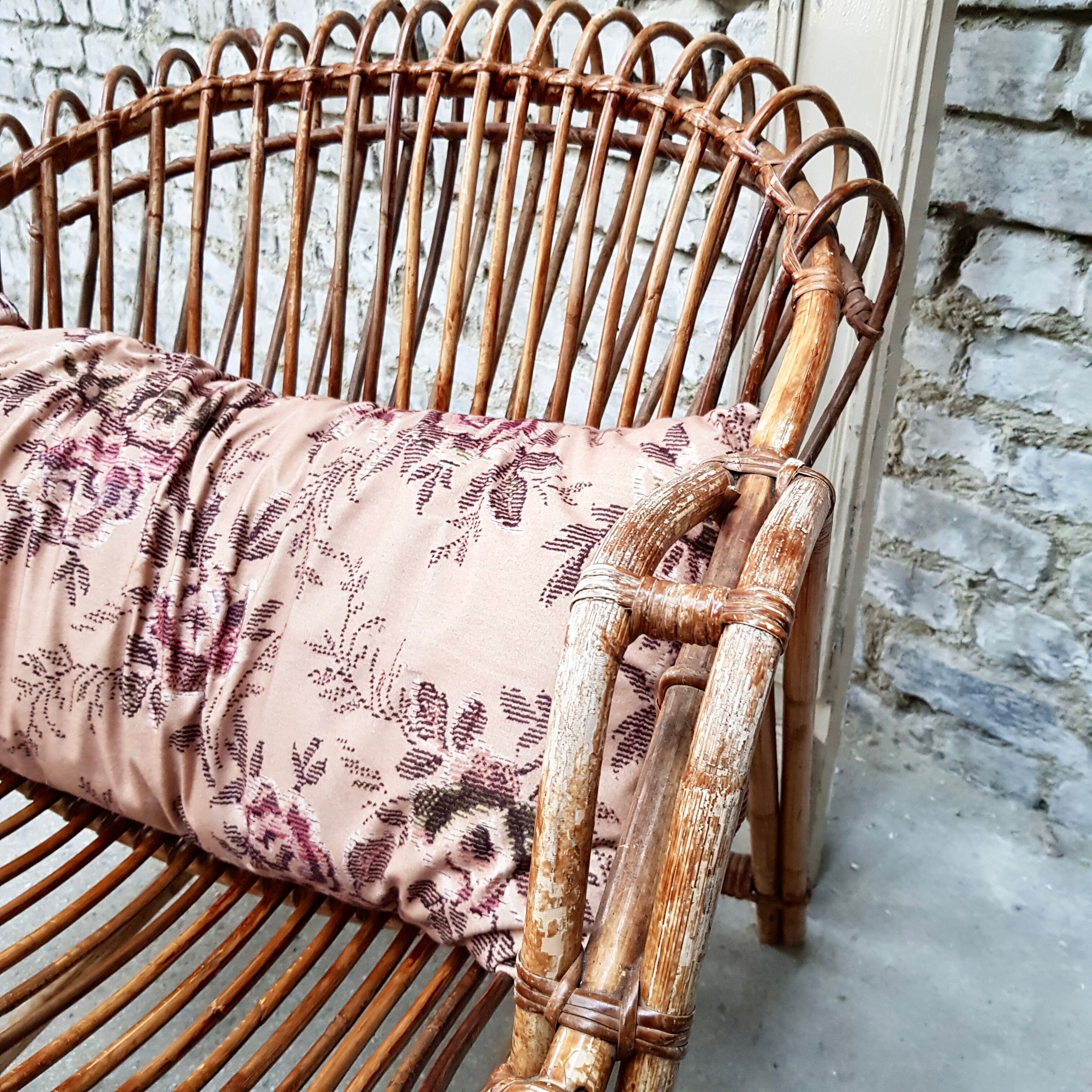 Armchair basket adult wicker curly