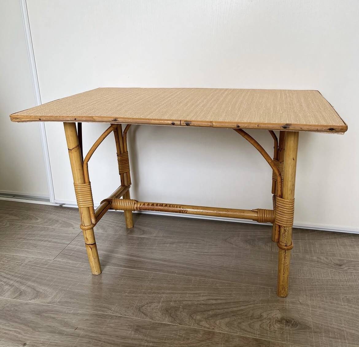 Vintage rattan coffee table