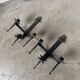 Wrought iron candle holders 1900 brutalist sconces