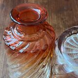 Baccarat crystal bottle and glass, bamboo model, 19th century.