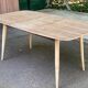 Renovated Scandinavian extendable dining table in teak and veneer from 1980.