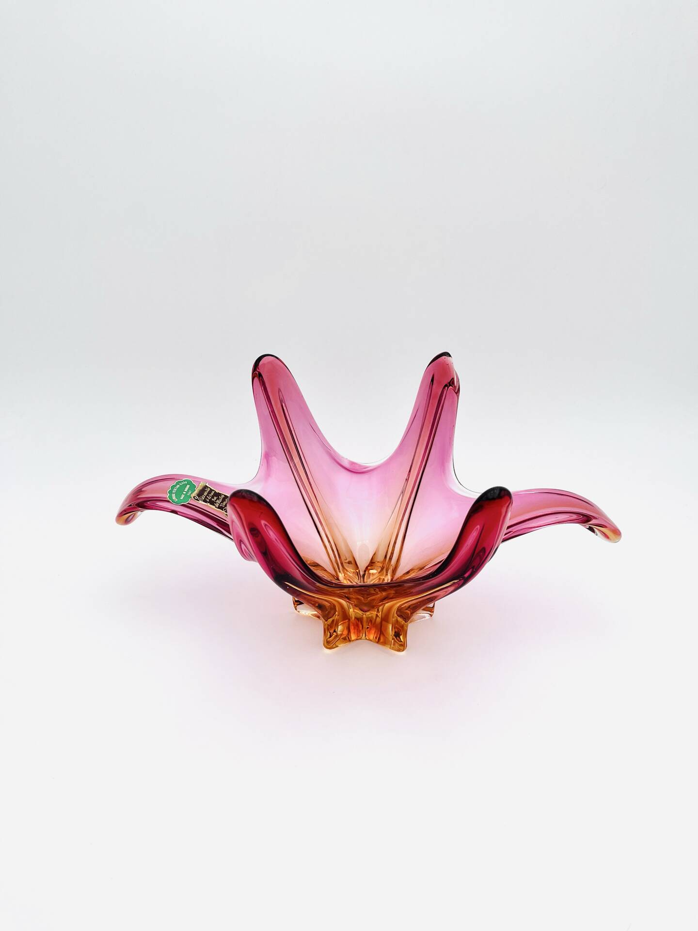 Coupe Murano - Sommerso - Orange & Rose