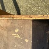 Solid oak farmhouse table, one drawer, vintage, early 20th century.