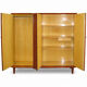 Large Art Deco wardrobe in wood veneer and mirrors, 1930s.