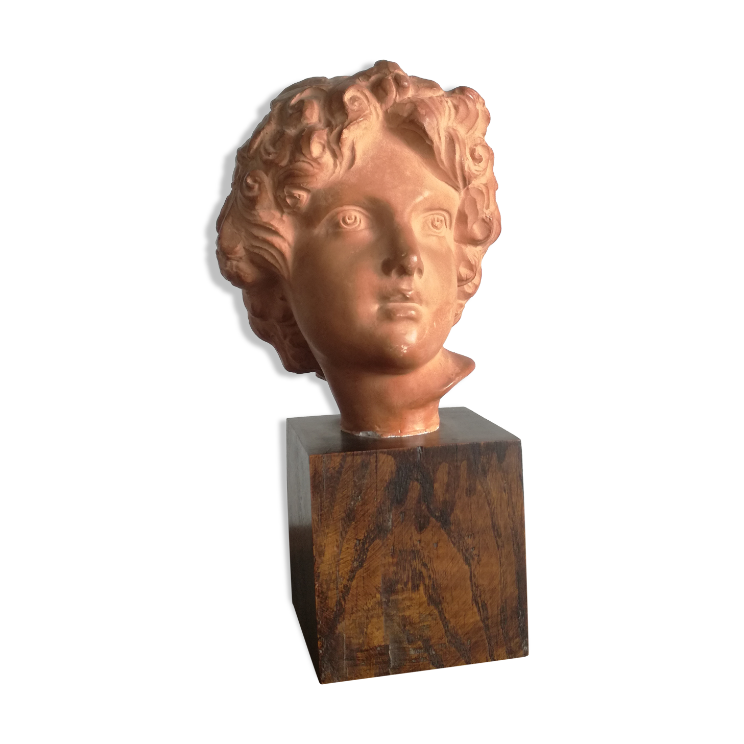Ancient cherub bust on pedestal