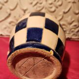 Ceramic jug with blue and white checkered pattern "Lustucru"