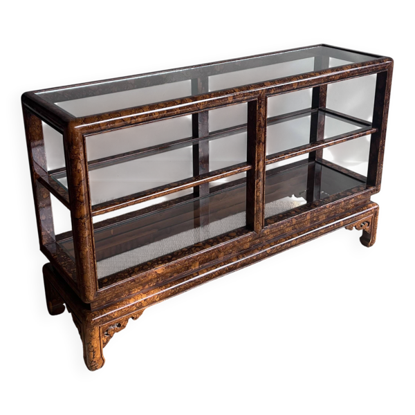 Console étagère laquée “Faux Écaille” — style Chinoiserie