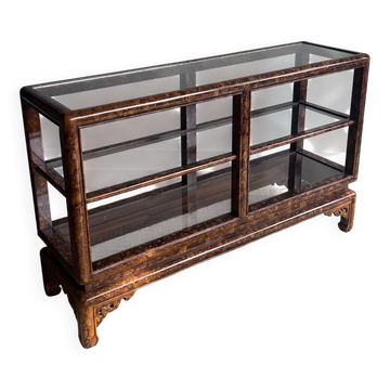 Console étagère laquée “Faux Écaille” — style Chinoiserie